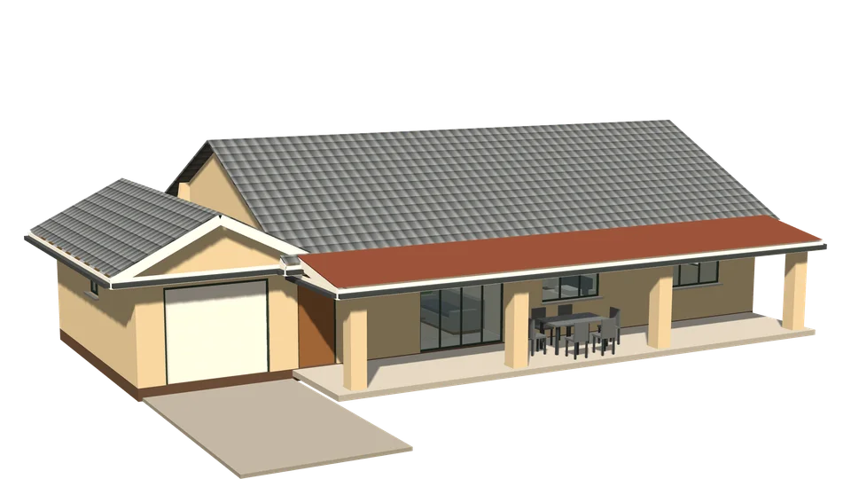 Omaruru House, 2 bedrooms, 3D view