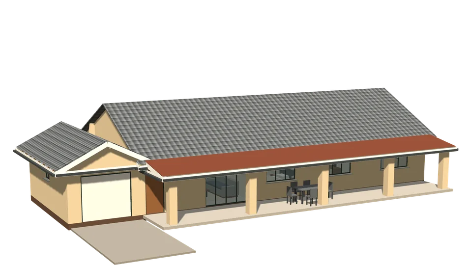 Omaruru House, 3 bedrooms, 3D view